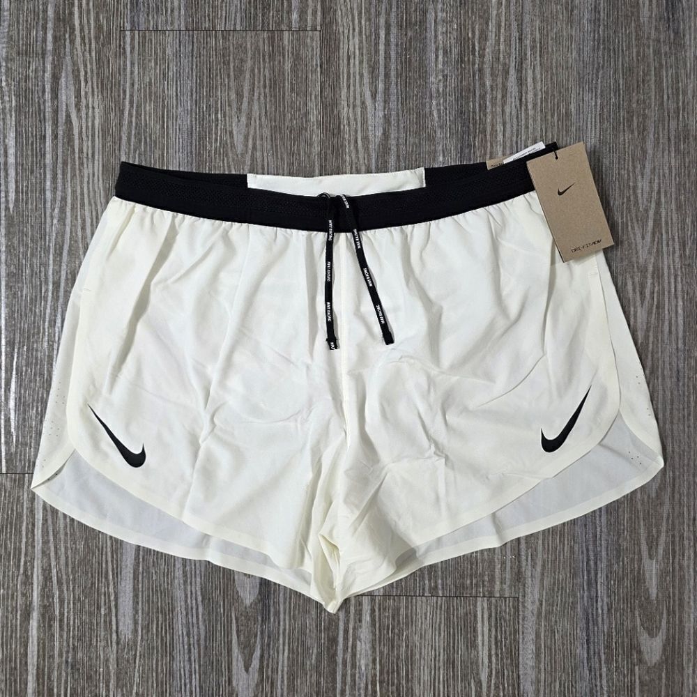 Nike Aeroswift DRI-FIT ADV 2" Lined Running Shorts L White Black FN3349-010 New
